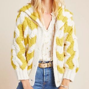 Charley Zig-Zag Cardigan XXS - Anthropologie - Yellow - wool - sweater